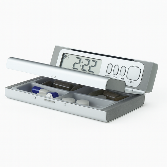 TravelPal Pill Box Dispenser Case Medicine Tablet Travel Organizer w/ Alarm V563-63_503