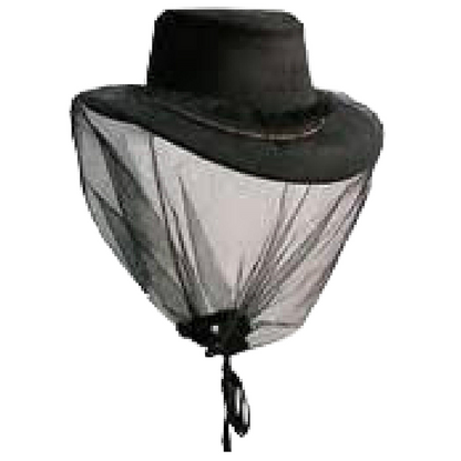 Deluxe MOSQUITO HAT NET Head Protector Bee Bug Mesh Mozzie Insect Fishing Fly - Black V563-6508001-BLACK