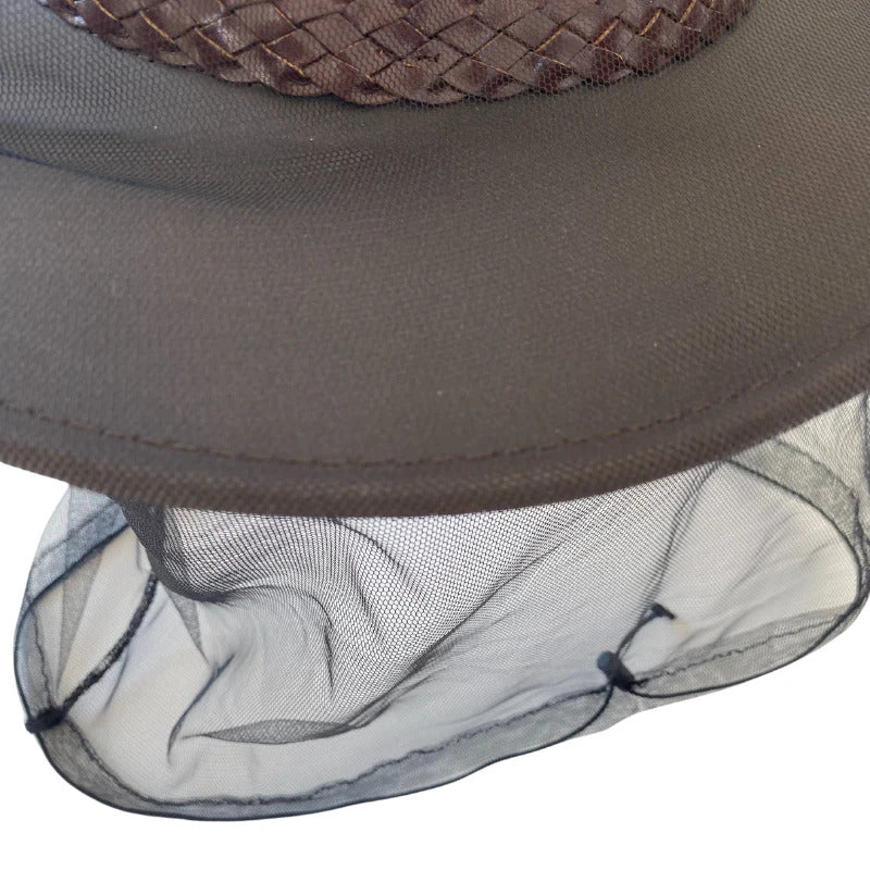 Deluxe MOSQUITO HAT NET Head Protector Bee Bug Mesh Mozzie Insect Fishing Fly - Black V563-6508001-BLACK