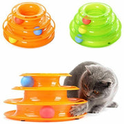 Funny Cat Toy Plastic Tower Interactive Track Ball Playing Game - Assorted Colours V563-66064
