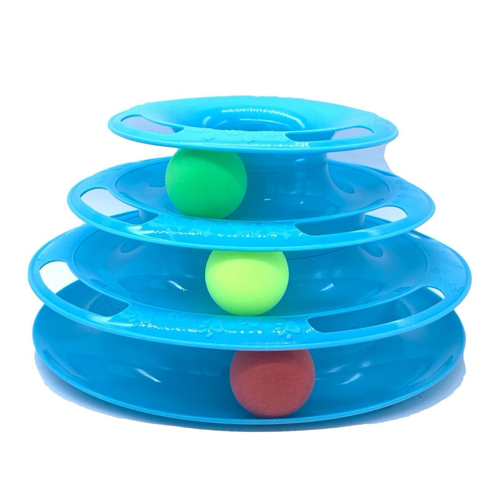 Funny Cat Toy Plastic Tower Interactive Track Ball Playing Game - Assorted Colours V563-66064