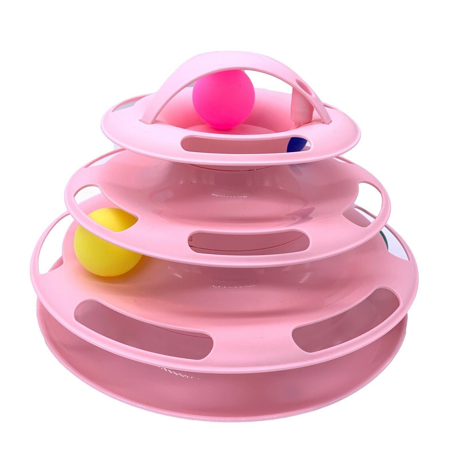 Funny Cat Toy Plastic Tower Interactive Track Ball Playing Game - Assorted Colours V563-66064
