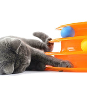 Funny Cat Toy Plastic Tower Interactive Track Ball Playing Game - Assorted Colours V563-66064