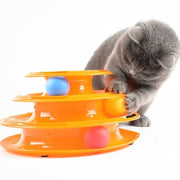 Funny Cat Toy Plastic Tower Interactive Track Ball Playing Game - Assorted Colours V563-66064