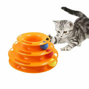 Funny Cat Toy Plastic Tower Interactive Track Ball Playing Game - Assorted Colours V563-66064