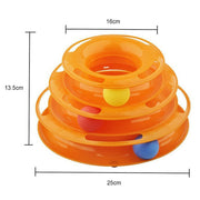 Funny Cat Toy Plastic Tower Interactive Track Ball Playing Game - Assorted Colours V563-66064