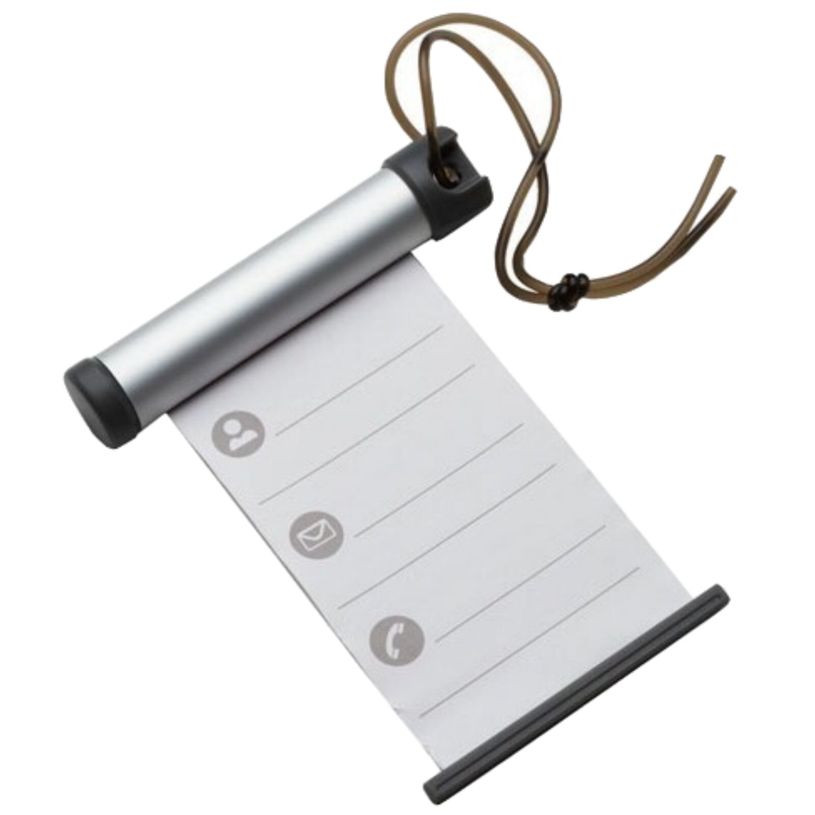 Funky Luggage Cylinder Tag Rollout Label for Address Details - Silver/Grey V563-66_788