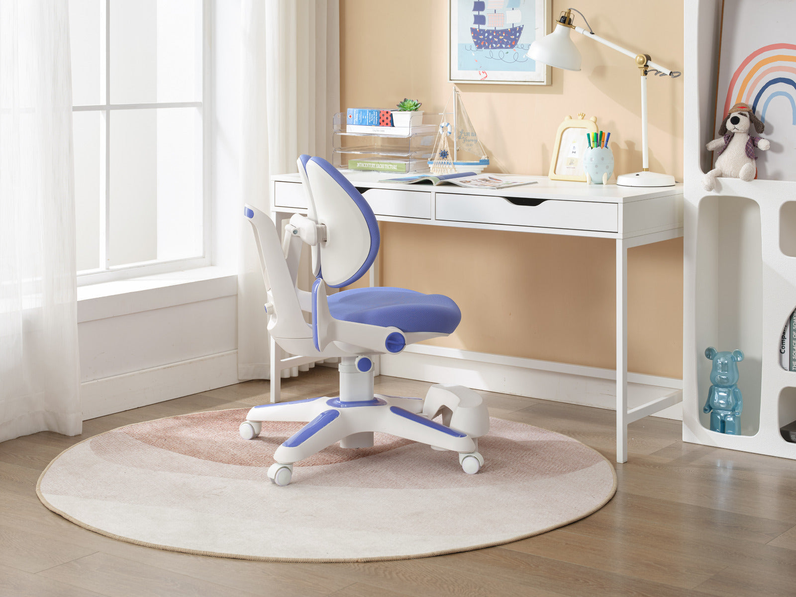 Ergonomic Children Kids Study Chair Set Height Adjustable - Blue V563-68303