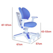Ergonomic Children Kids Study Chair Set of 2 Height Adjustable - Blue V563-68303_2X