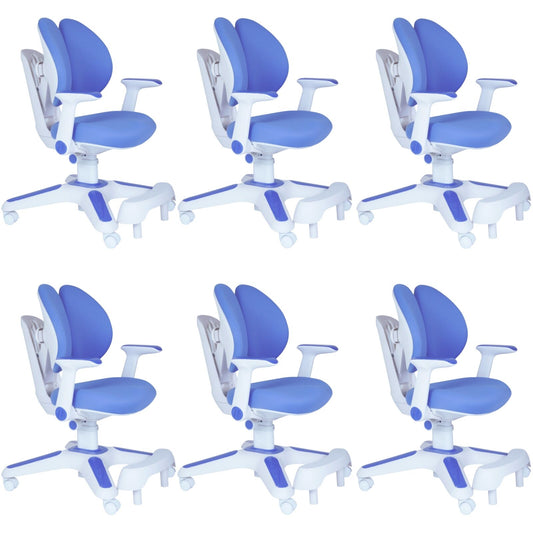 Ergonomic Children Kids Study Chair Set of 6 Height Adjustable - Blue V563-68303_6X