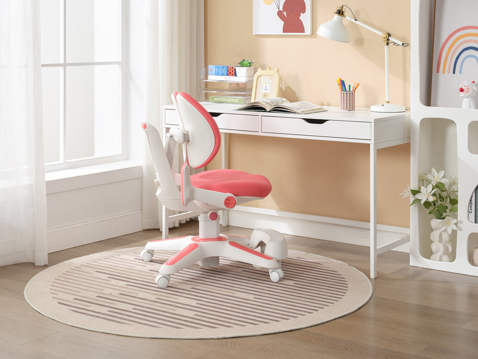 Ergonomic Children Kids Study Chair Set Height Adjustable - Pink V563-68304