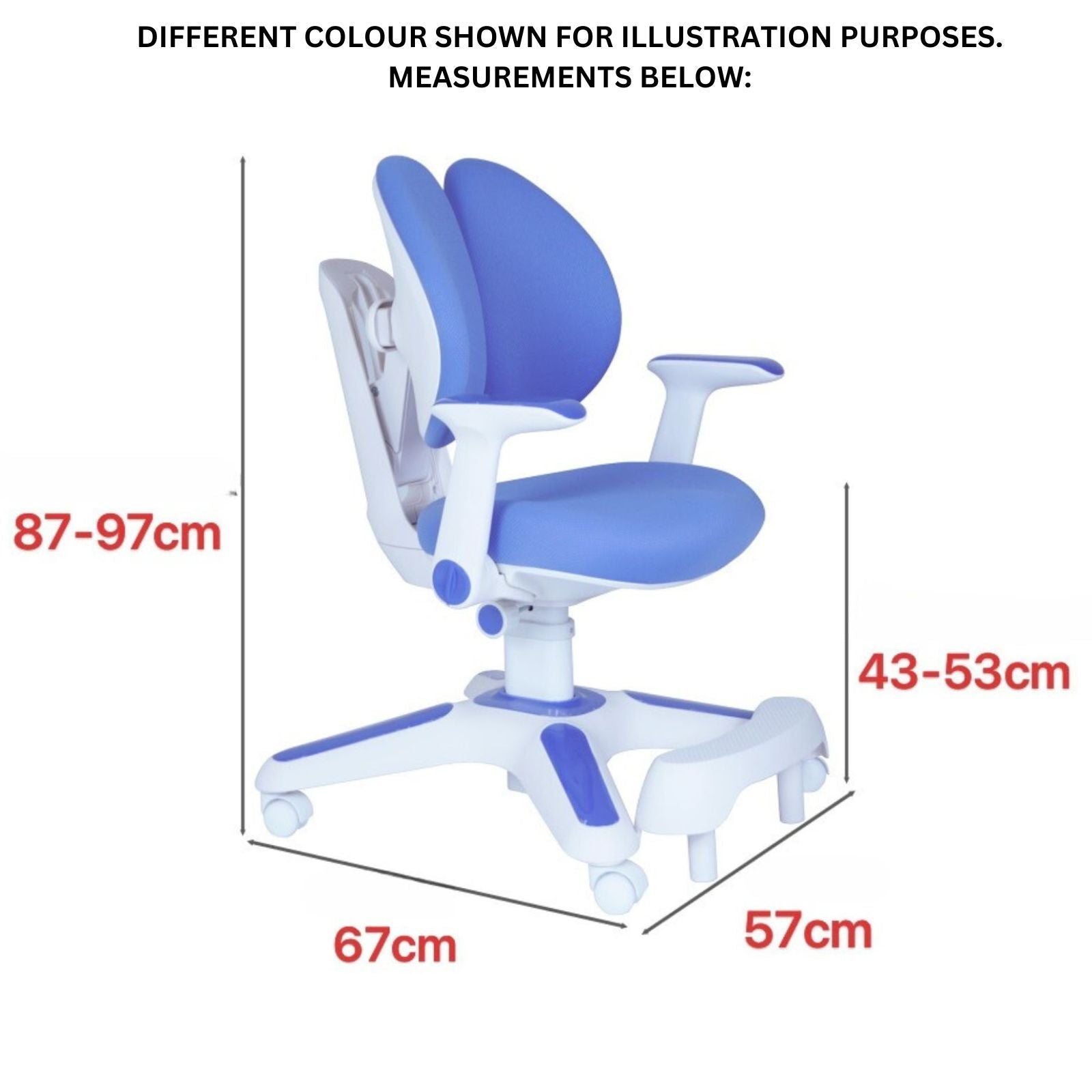 Ergonomic Children Kids Study Chair Set Height Adjustable - Pink V563-68304