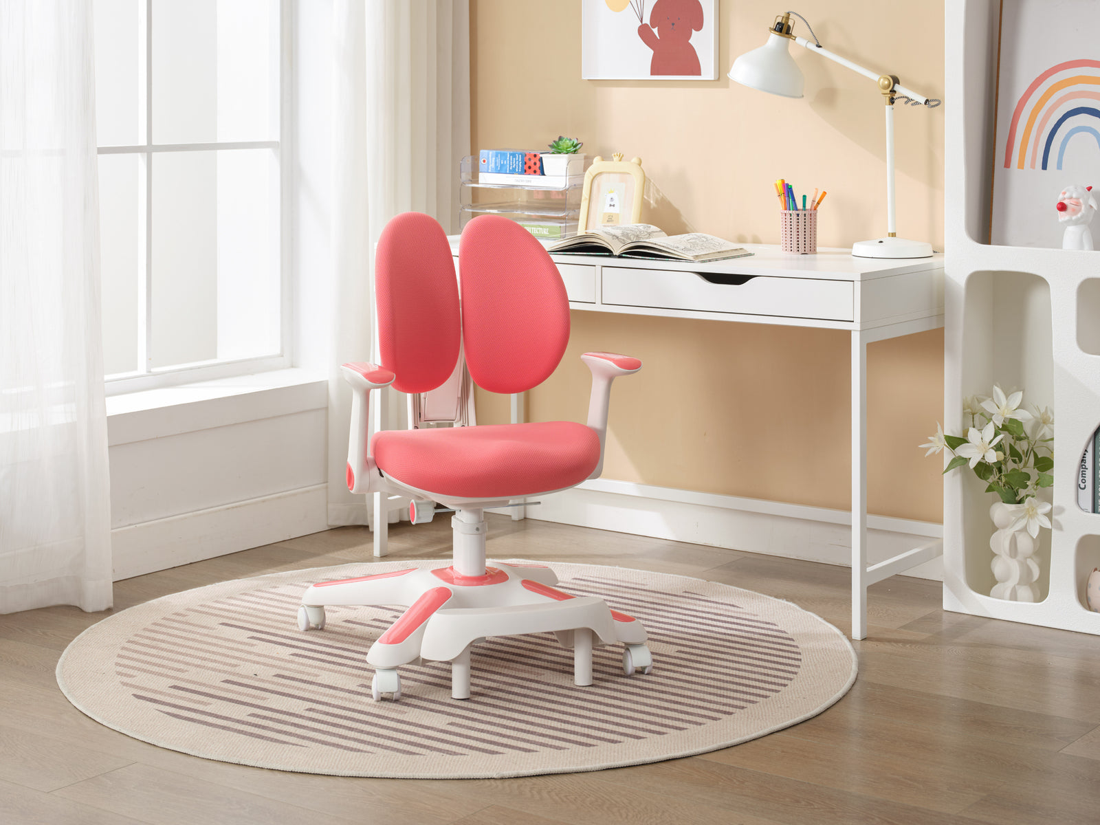 4x Ergonomic Children Kids Study Chairs Height Adjustable - Pink V563-68304_4X