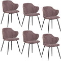 Set of 6 Dining Chairs with Corduroy Cord Fabric in Pink V563-68405_3X