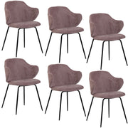 Set of 6 Dining Chairs with Corduroy Cord Fabric in Pink V563-68405_3X