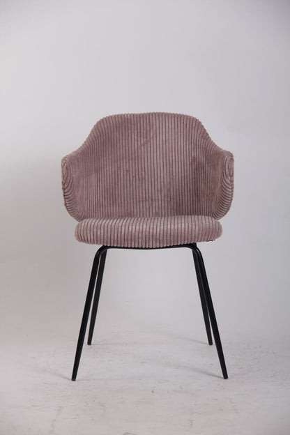Set of 6 Dining Chairs with Corduroy Cord Fabric in Pink V563-68405_3X