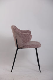 Set of 6 Dining Chairs with Corduroy Cord Fabric in Pink V563-68405_3X