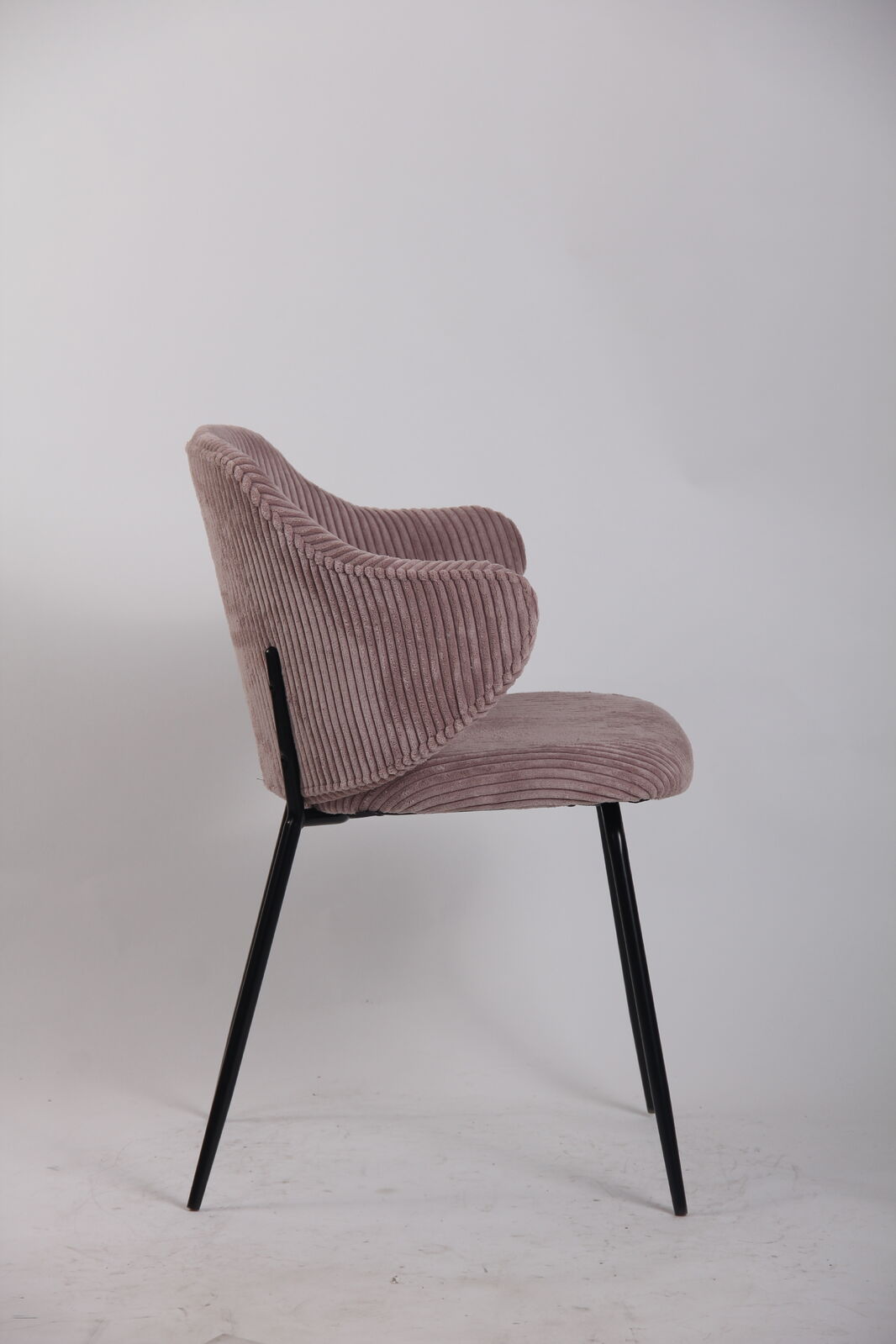 Set of 6 Dining Chairs with Corduroy Cord Fabric in Pink V563-68405_3X