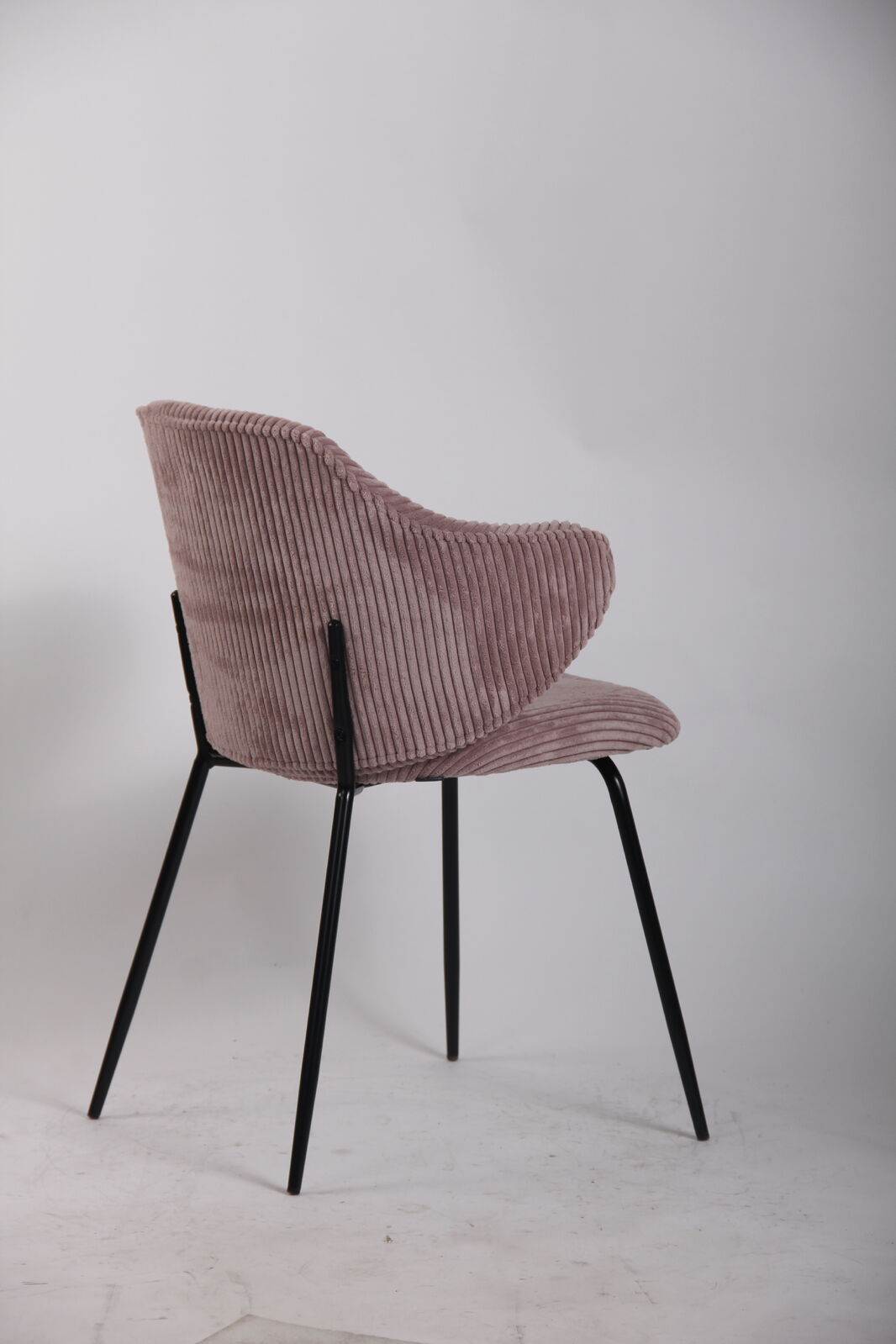 Set of 6 Dining Chairs with Corduroy Cord Fabric in Pink V563-68405_3X