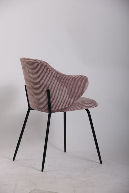 Set of 6 Dining Chairs with Corduroy Cord Fabric in Pink V563-68405_3X