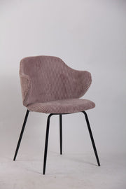 Set of 6 Dining Chairs with Corduroy Cord Fabric in Pink V563-68405_3X