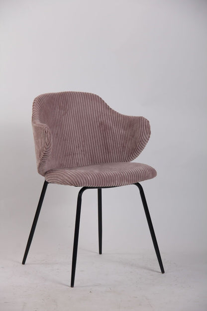 Set of 6 Dining Chairs with Corduroy Cord Fabric in Pink V563-68405_3X