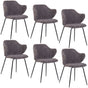 Set of 6 Dining Chairs with Corduroy Cord Fabric in Dark Grey Lincoln V563-68406_3X