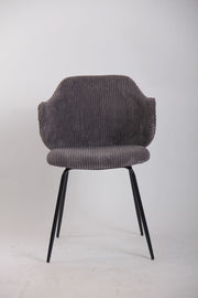 Set of 6 Dining Chairs with Corduroy Cord Fabric in Dark Grey Lincoln V563-68406_3X