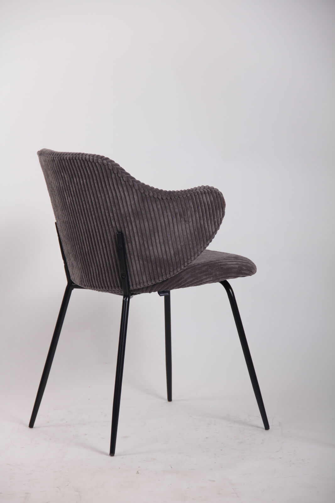 Set of 6 Dining Chairs with Corduroy Cord Fabric in Dark Grey Lincoln V563-68406_3X
