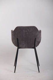 Set of 6 Dining Chairs with Corduroy Cord Fabric in Dark Grey Lincoln V563-68406_3X