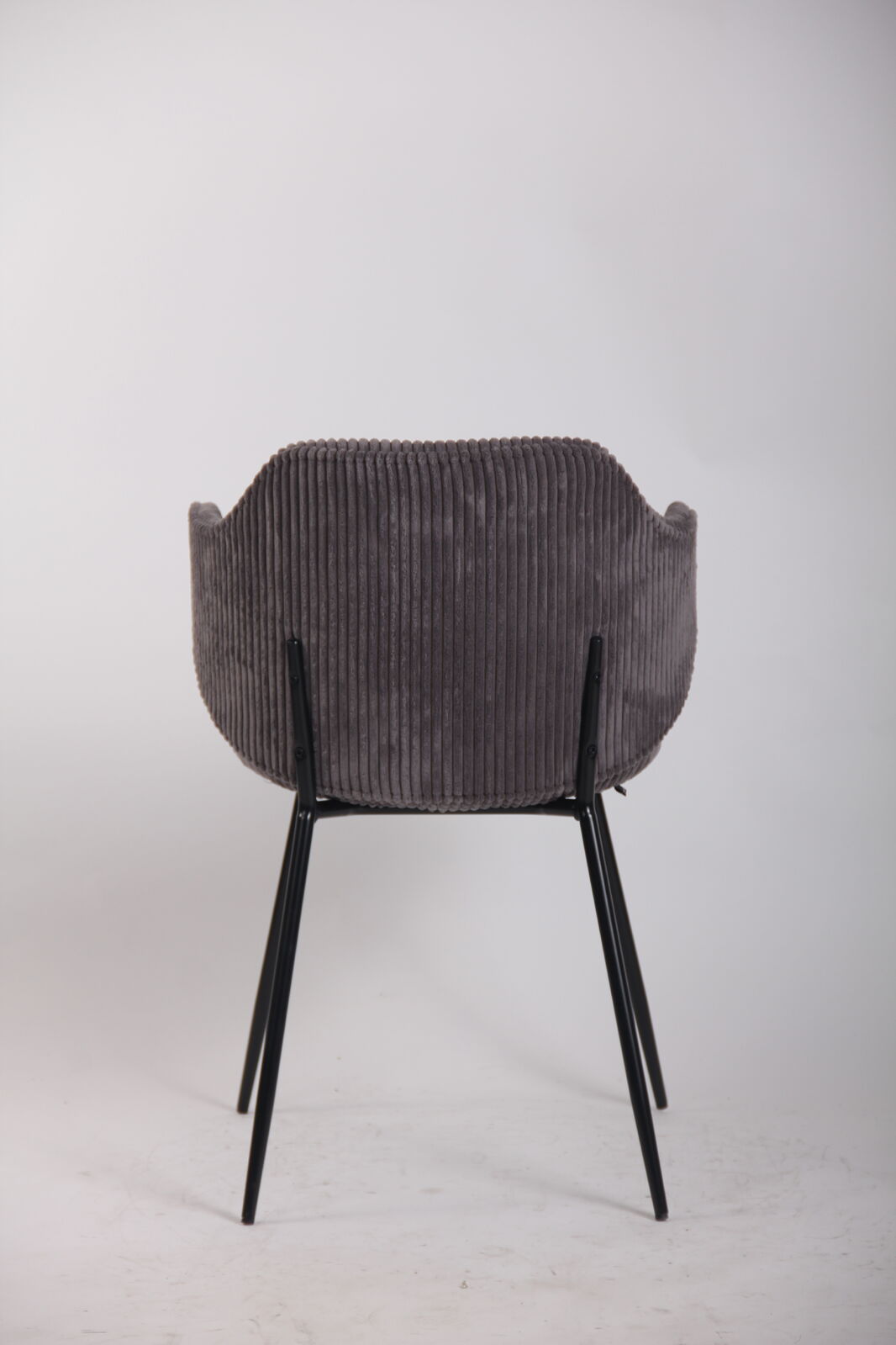 Set of 6 Dining Chairs with Corduroy Cord Fabric in Dark Grey Lincoln V563-68406_3X