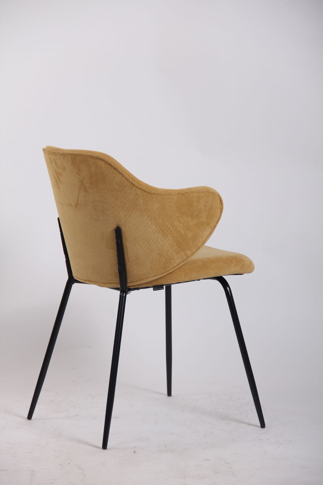 Set of 2 Dining Chairs Corduroy Cord Fabric with Metal Legs in Mustard Yellow V563-68407