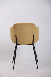 Set of 2 Dining Chairs Corduroy Cord Fabric with Metal Legs in Mustard Yellow V563-68407