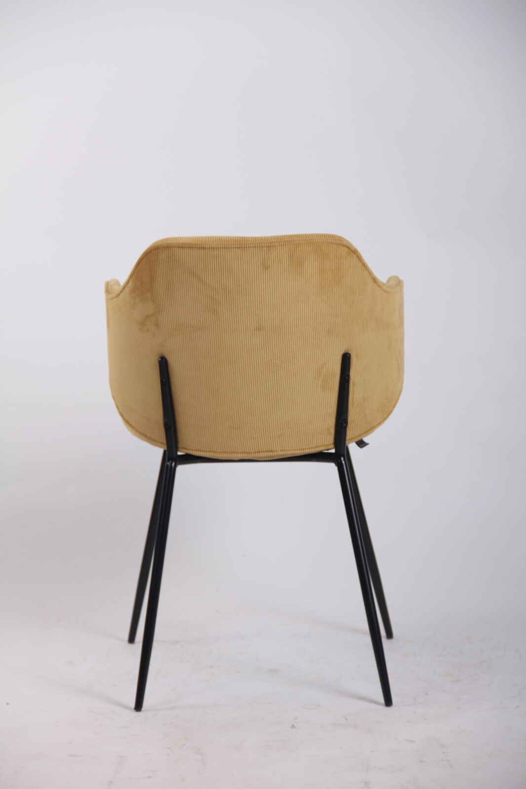 Set of 2 Dining Chairs Corduroy Cord Fabric with Metal Legs in Mustard Yellow V563-68407