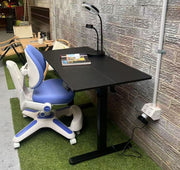 Ergonomic Kids Study Chair & Adjustable Electric Standing Desk Set - Blue Chair & Black Desk V563-68416_-68303