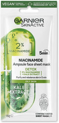 Garnier 15g Skin Active Ampoule Sheet Mask Kale/ Niacinamide V563-6923700979138