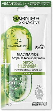 Garnier 15g Skin Active Ampoule Sheet Mask Kale/ Niacinamide V563-6923700979138