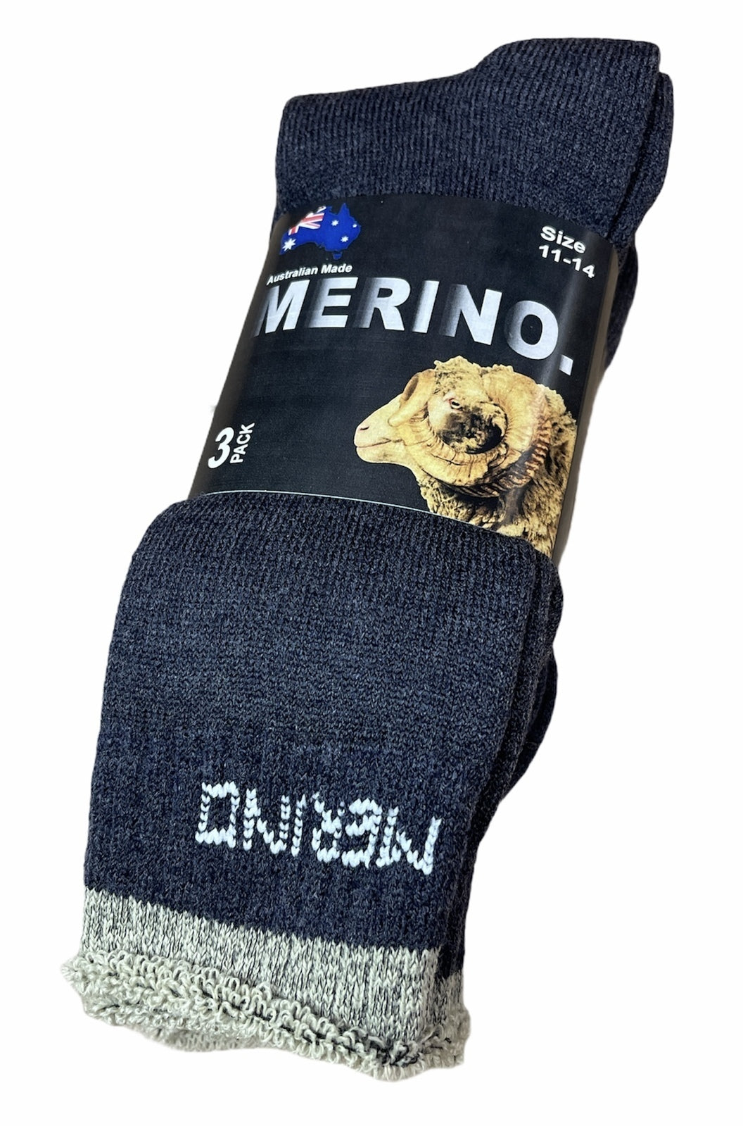 6 Pairs MERINO WOOL SOCKS Mens Heavy Duty Premium Thick Work Socks Cushion BULK - Navy Blue - 11-14 V563-6AUSOCKS-NVY-11-14
