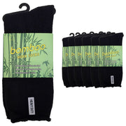 6 Pairs PREMIUM BAMBOO SOCKS Mens Heavy Duty Thick Work Socks Cushion BULK - Black - 6-11 V563-6BSOX-BLK-SIZE6-11