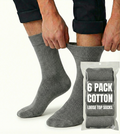 6x Pair COTTON Rich LOOSE TOP SOCKS Circulation Diabetic Comfort in Grey - 11-14 V563-6COTTONLTSOX-GRY11-14