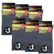 6x Pair COTTON Rich LOOSE TOP SOCKS Circulation Diabetic Comfort in Grey - 6-11 V563-6COTTONLTSOX-GRY6-11