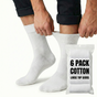 6x Pair COTTON Rich LOOSE TOP SOCKS Circulation Diabetic Comfort in White - 11-14 V563-6COTTONLTSOX-WHT11-14