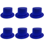 6x Glitter Top Hat Fancy Party Plastic Costume Tall Cap Fun Bulk - Blue V563-6GLTRTOPHAT-BLU