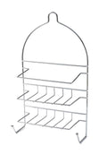 12x 2-Tier Shower Caddy Bath Rack Chrome Hanging Hook Basket 25 x 10 x 43cm - Silver V563-6GT004CHRCAD-12PCS