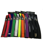 6x Mens Suspenders Braces Adjustable Strong Clip On Elastic Formal Wedding BULK - Assorted Colour Pack V563-6SLIMSUSPENDER-ASSTDCLRPK