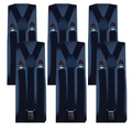 6x Mens Suspenders Braces Adjustable Strong Clip On Elastic Formal Wedding BULK - Black V563-6SLIMSUSPENDERS-BLK