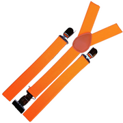6x Mens Suspenders Braces Adjustable Strong Clip On Elastic Formal Wedding BULK - Fluro Orange V563-6SLIMSUSPENDERS-FLUORNG