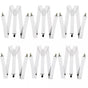 6x Mens Suspenders Braces Adjustable Strong Clip On Elastic Formal Wedding BULK - White V563-6SLIMSUSPENDERS-WHT