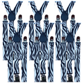 6x Mens Suspenders Braces Adjustable Strong Clip On Elastic Formal Wedding BULK - Zebra V563-6SLIMSUSPENDERS-ZEB