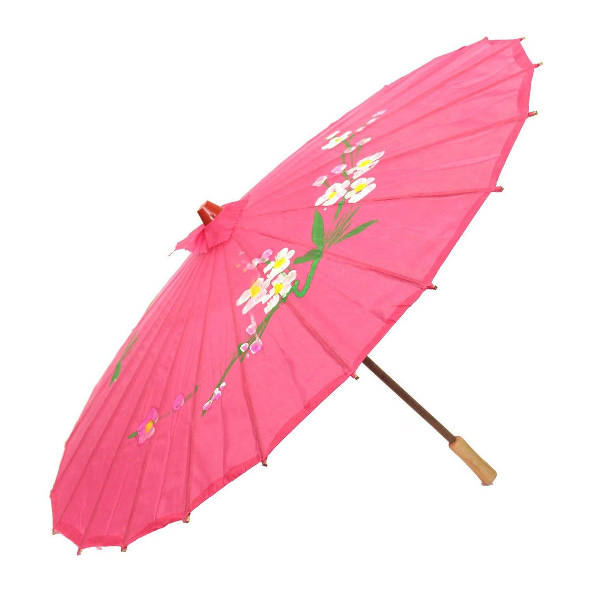 6x PARASOL UMBRELLA Chinese Japanese Bamboo Flower Pattern 80cm Large BULK - Hot Pink V563-6XBR-PARUMB-HOTPNK